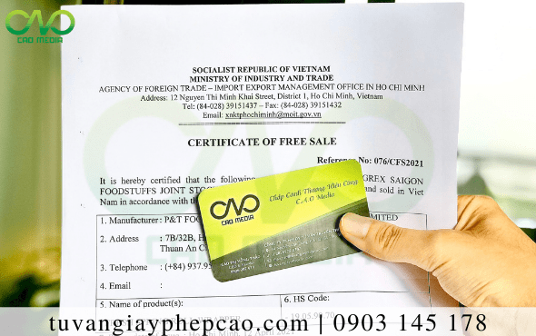 Xin giấy Certificate of free sale bột mì xuất khẩu theo quyết định 10/2010/QĐ-TTg