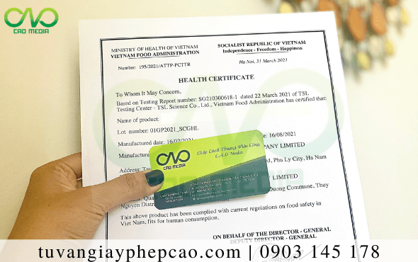 Hướng dẫn giấy chứng nhận y tế HC bột yến mạch xuất khẩu