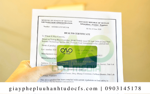 Xin giấy chứng nhận health certificate cho bánh bao trà xanh