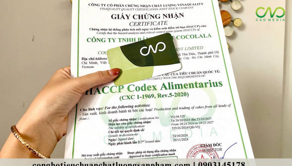 Chứng nhận HACCP CODEX sản xuất bánh