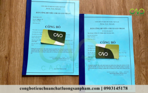 Công bố tiêu chuẩn cơ sở sản phẩm
